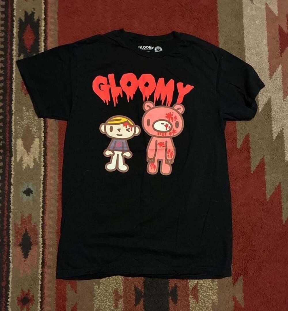 Gloomy Bear Graphic T-Shirt Size M Black Anime The Naughty Grizzly Tee